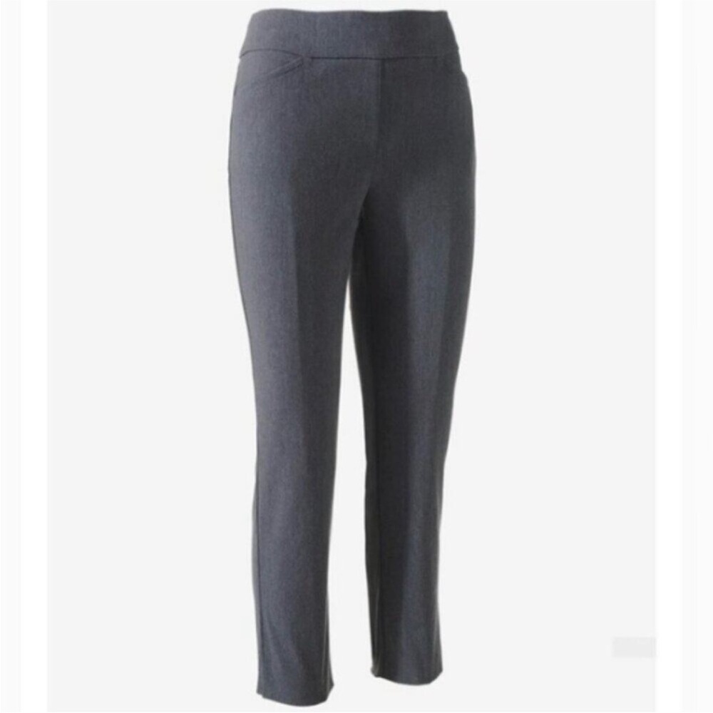 Chico's Perfect Stretch Josie Slim Basic Pant in Graphite Gray Heather
